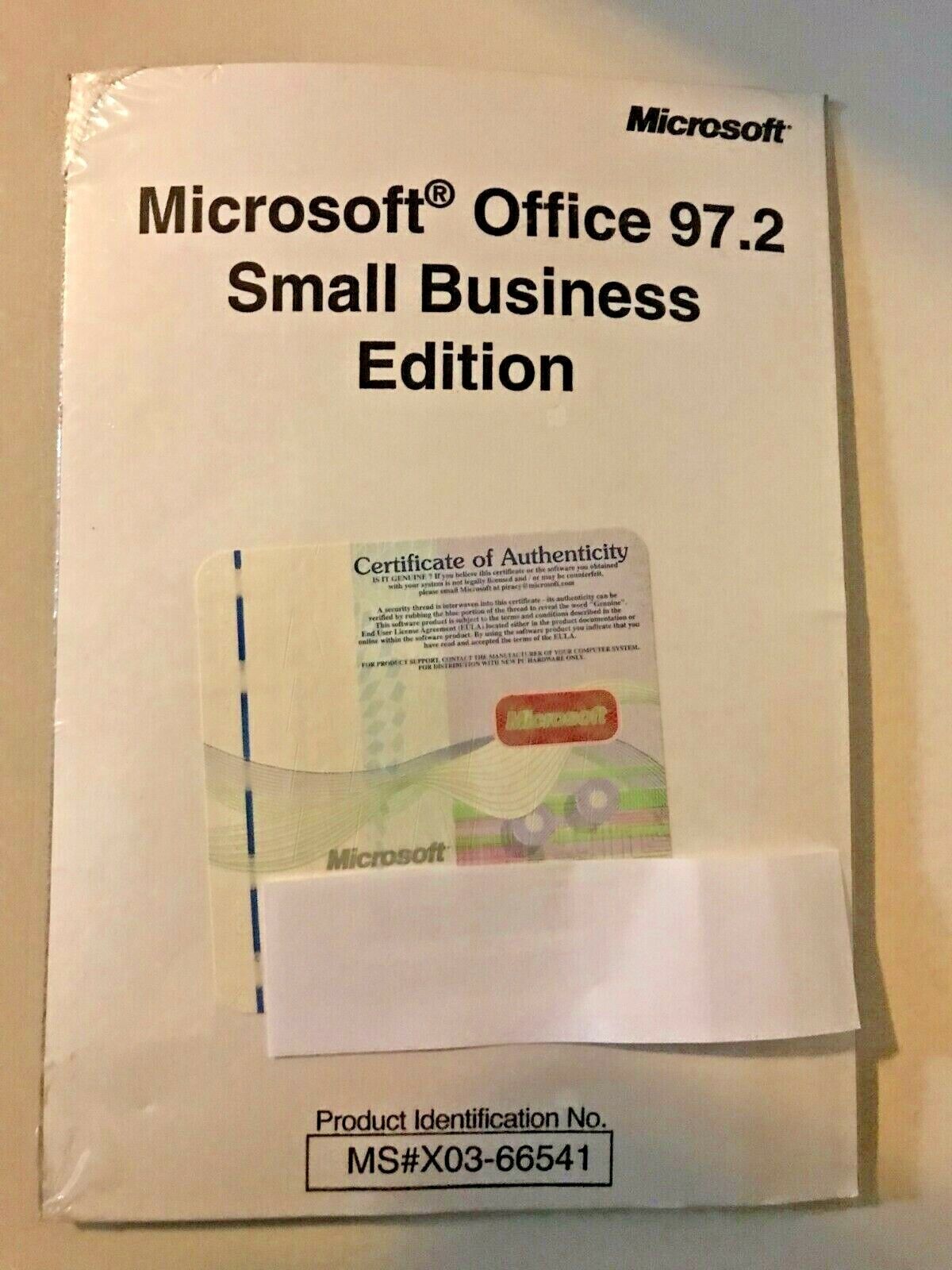 Microsoft Office 97.2 Software New Sealed Small Business Edition