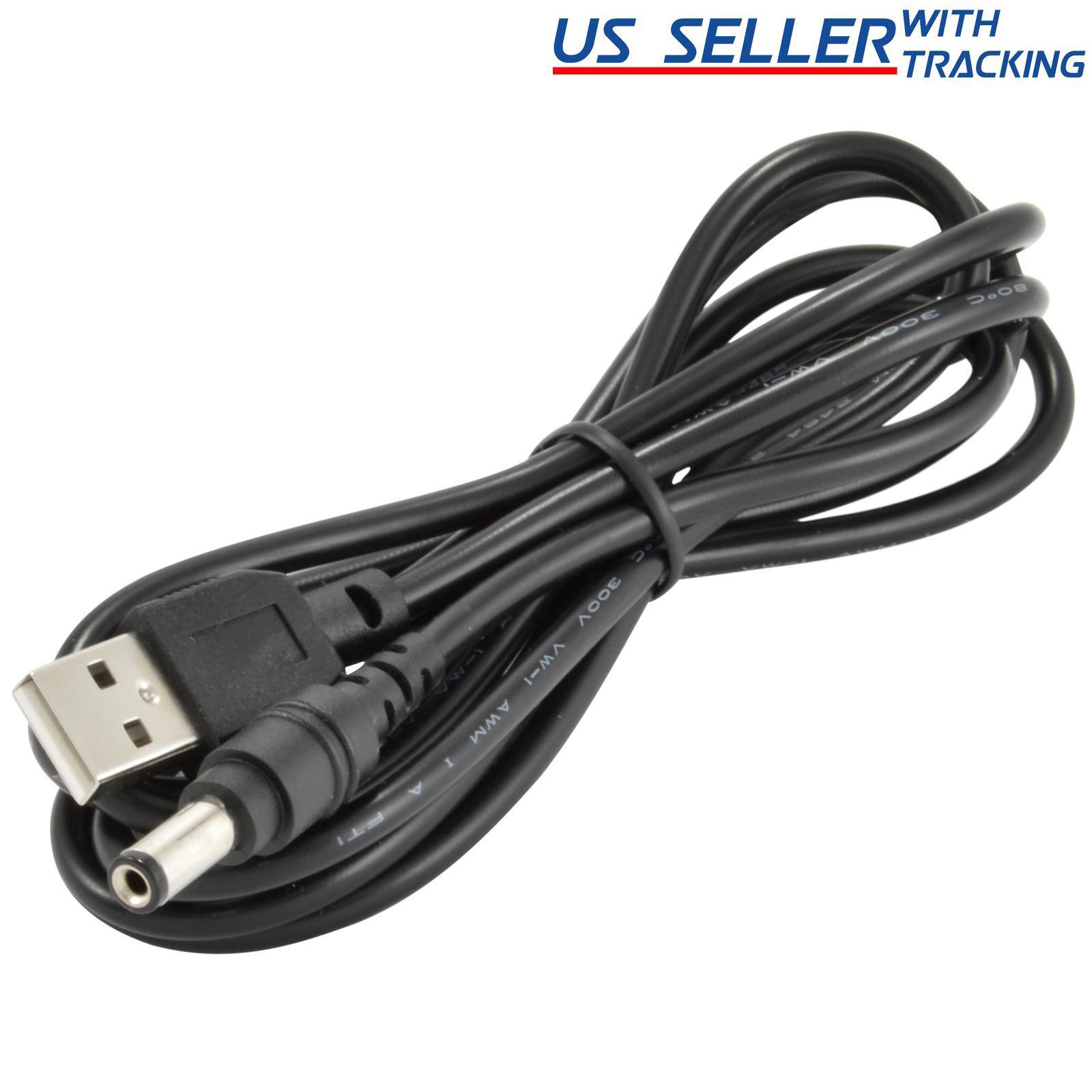5X USB Male to 5.5mm x 2.1mm Barrel 5V DC Power Cable, High Quality 20AWG, 5ft