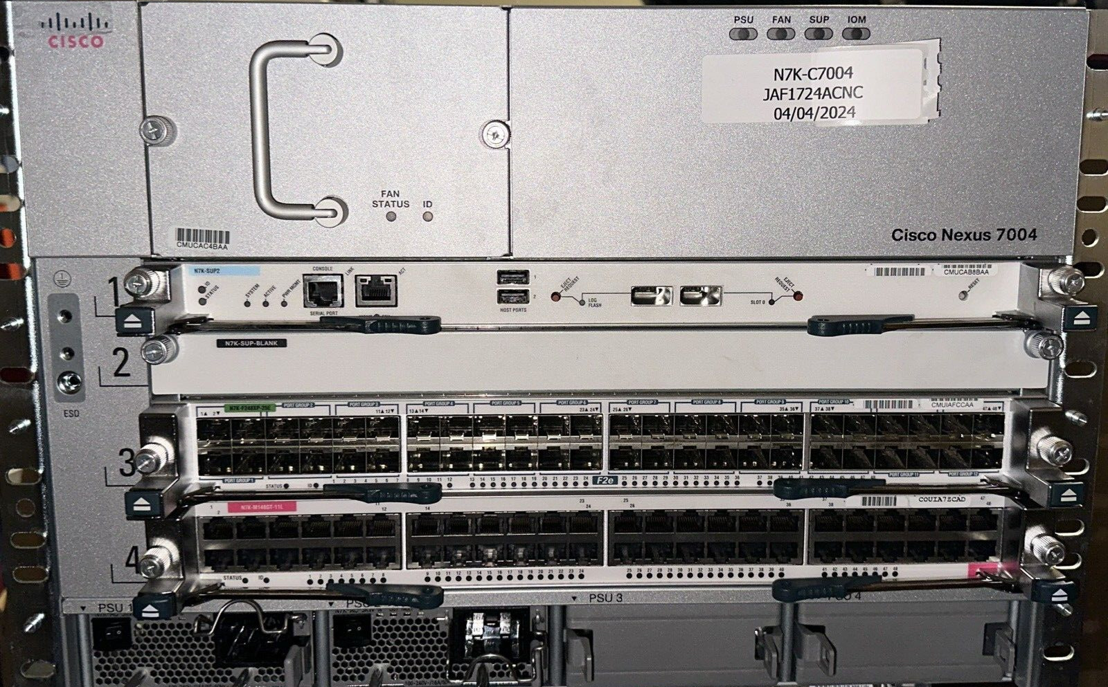 Cisco N7K-C7004 Nexus 7000 Series 4-Slot w/ (N7K-SUP) (N7K-F348XP-25) (N7K-F248X