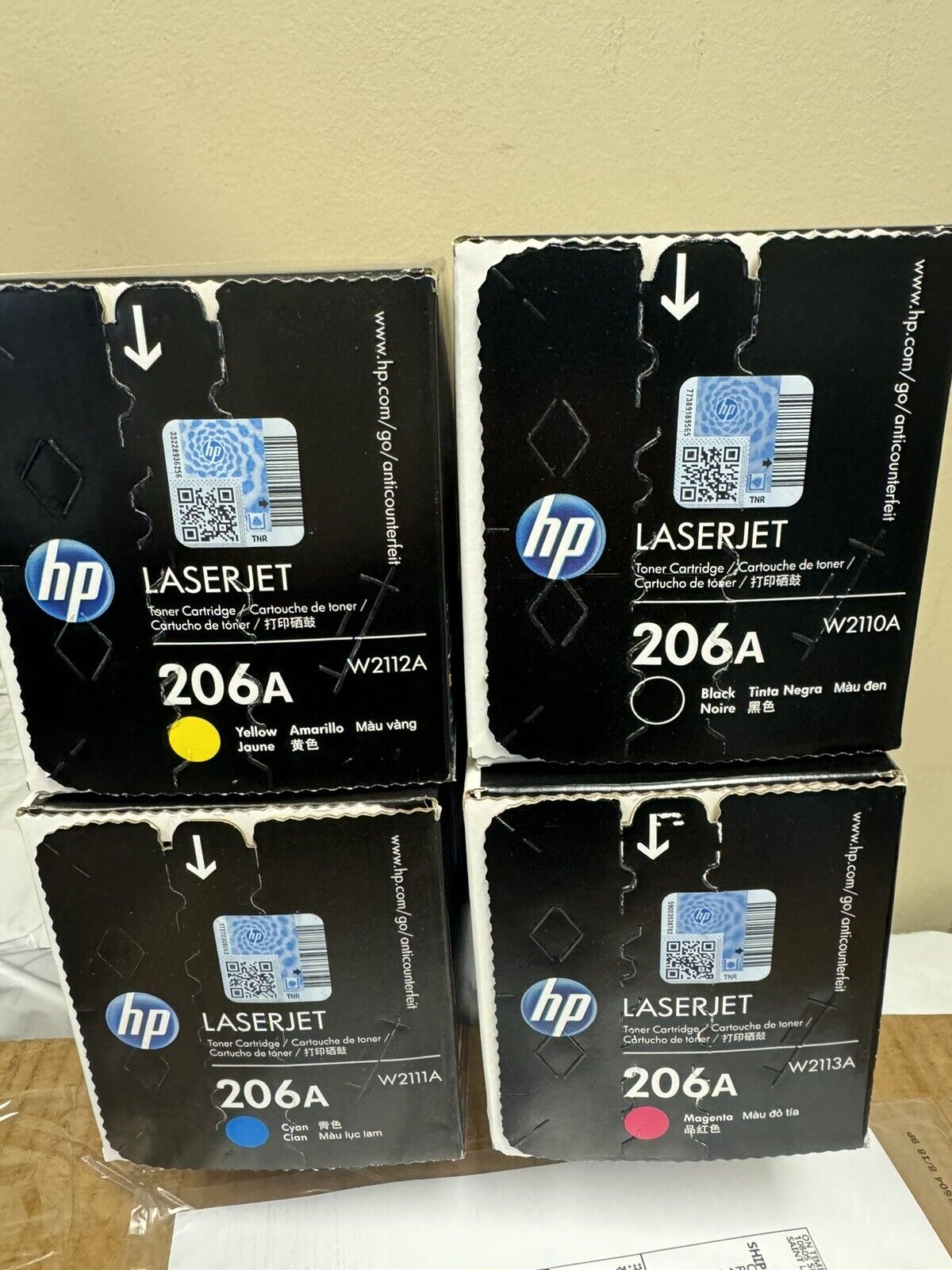 Set of 4 Genuine HP LaserJet 206A Toner  W2110A W2111A W2112A W2113A