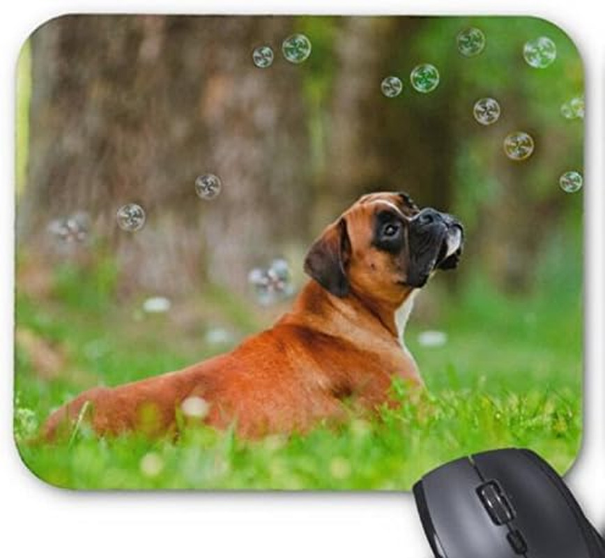 Gaming Mouse Pad, Cute Computer Mouse Pad Shar Pei Dog on Grass with Bubble Prin