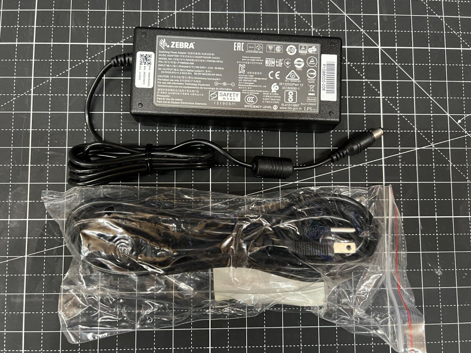 Genuine Zebra Power Adapter Charger for GK420d GK420t 60W 24V 2.5A