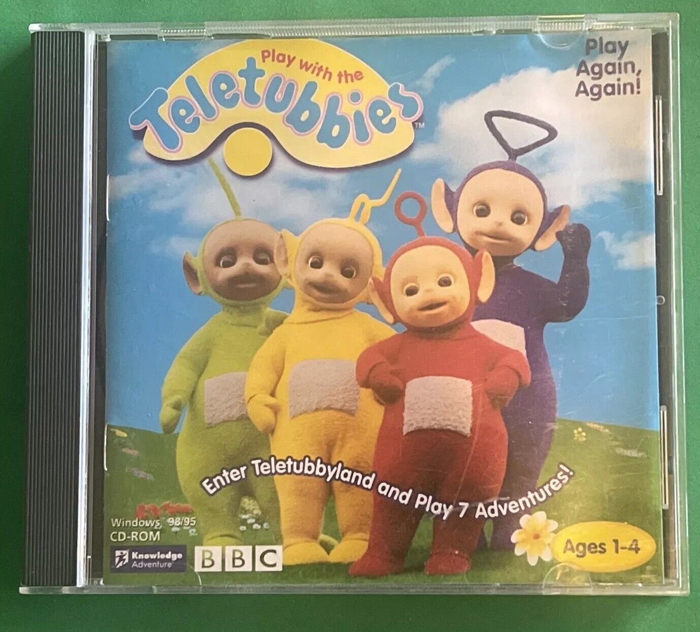 PLAY WITH THE TELETUBBIES BBC Vintage Software Game Windows PC CD-ROM Disc 1998