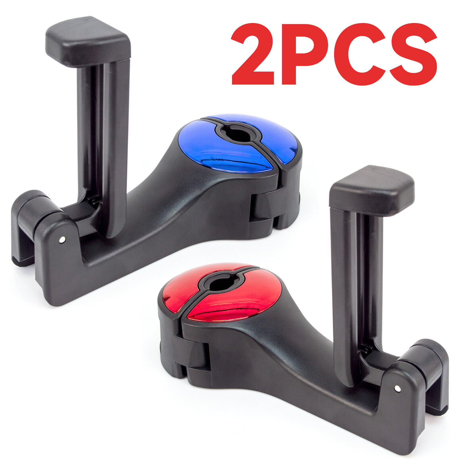 1/2 Pack Car Vehicle Seat Back Headrest Hooks Purse Hanger with Holder 2-in-1