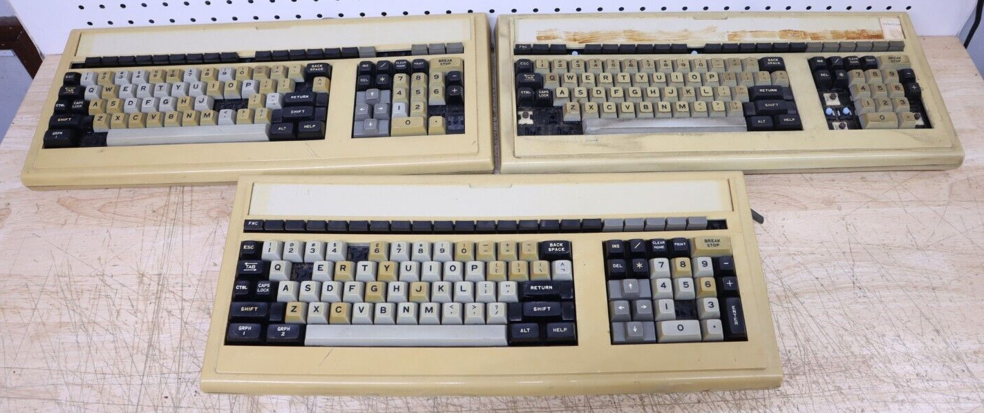 Vintage HTF x3 NEC Japan Model APC-H25 Terminal Computer Keyboards NASA *Repair