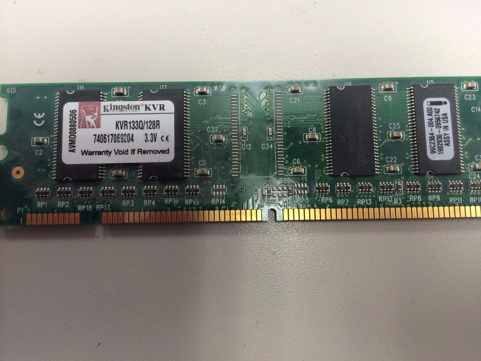 Kingston KVR133Q/128R 740617069204 3.3V RAM Memory