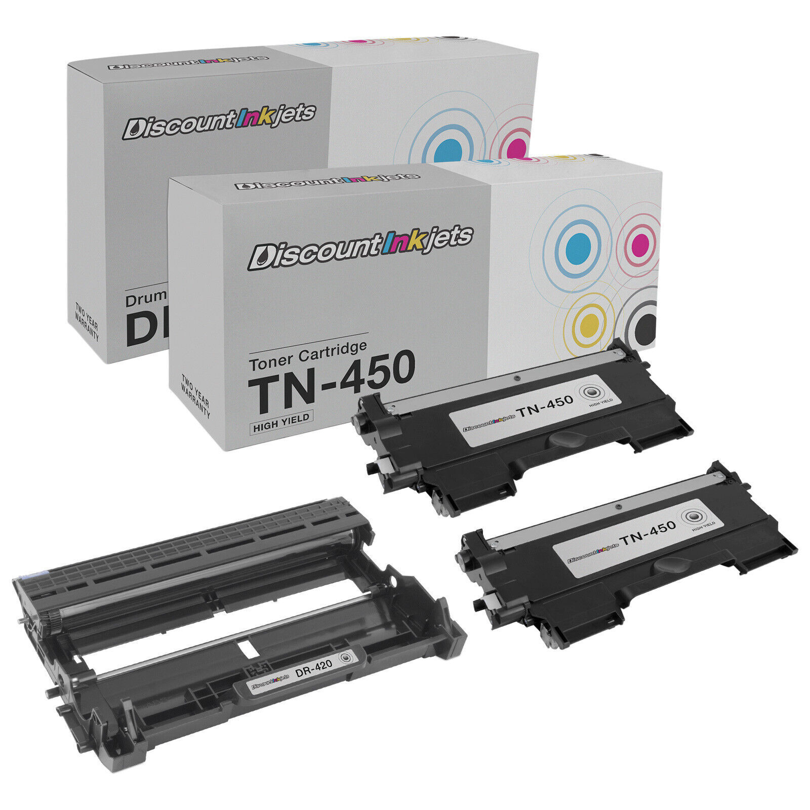 3PK TN450 Toner DR420 Drum for Brother Intellifax 2840 2940 MFC-7460DN MFC-7860D