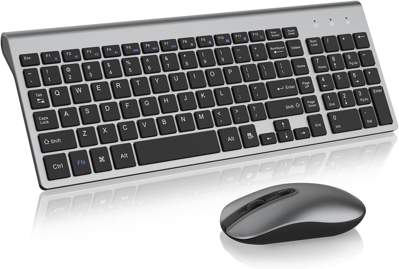 Wireless Keyboard and Mouse Combo, Compact Full Size Wireless Computer Keyboard 