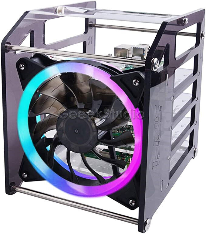 In Stock Rack Tower and Acrylic case for Raspberry Pi 4B, Jetson Nano with fan