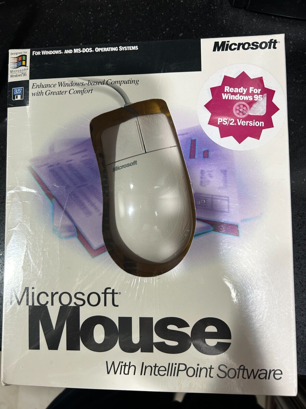 Vintage Microsoft Mouse 2.0 (Serial) with IntelliPoint New Sealed - 1995