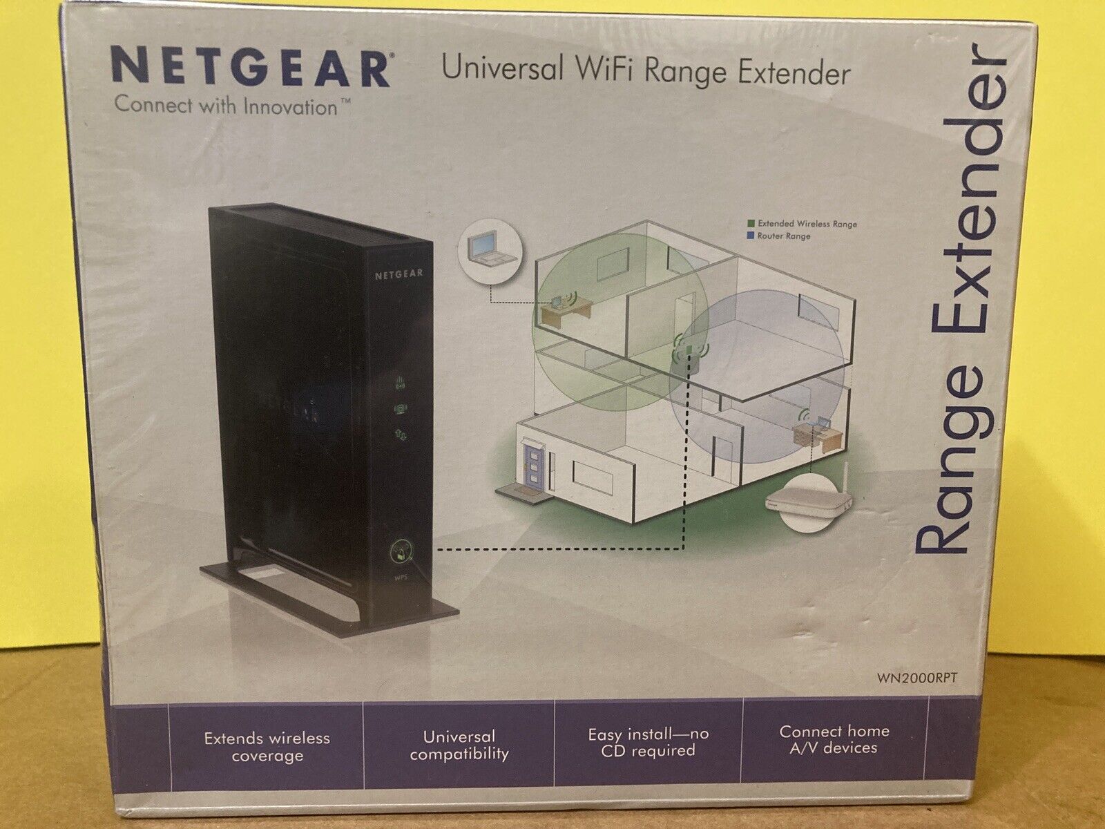 Netgear Universal Wi~Fi Range Extender- WN2000RPT- New In Sealed Box