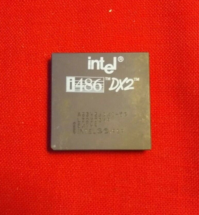 Intel 486DX2-50 A80486DX2-50 w/ Black Heat Sink ✅Rare Collectible Gold