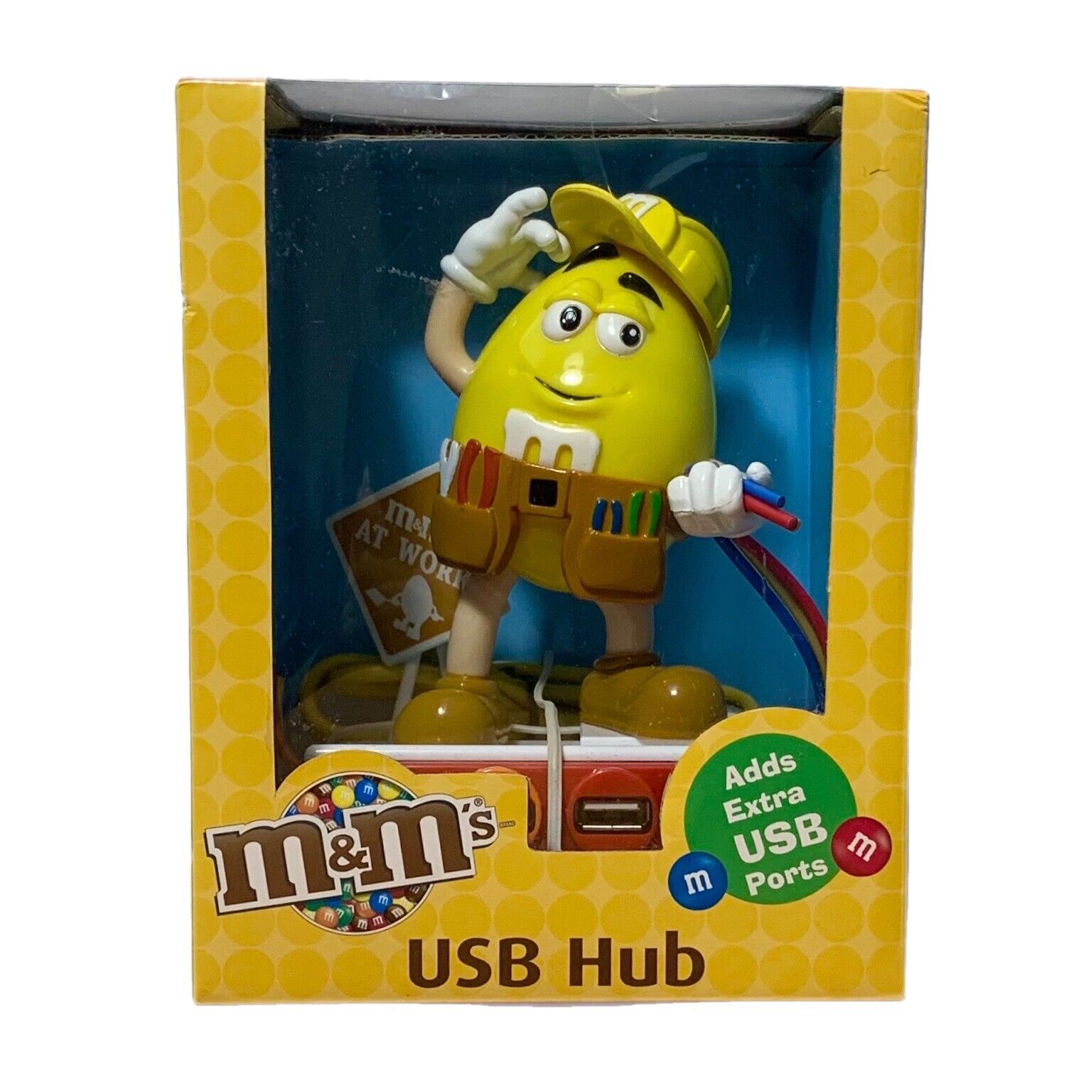 M&M\'S CANDY Yellow Peanut 4 USB Hub Ports New in Box