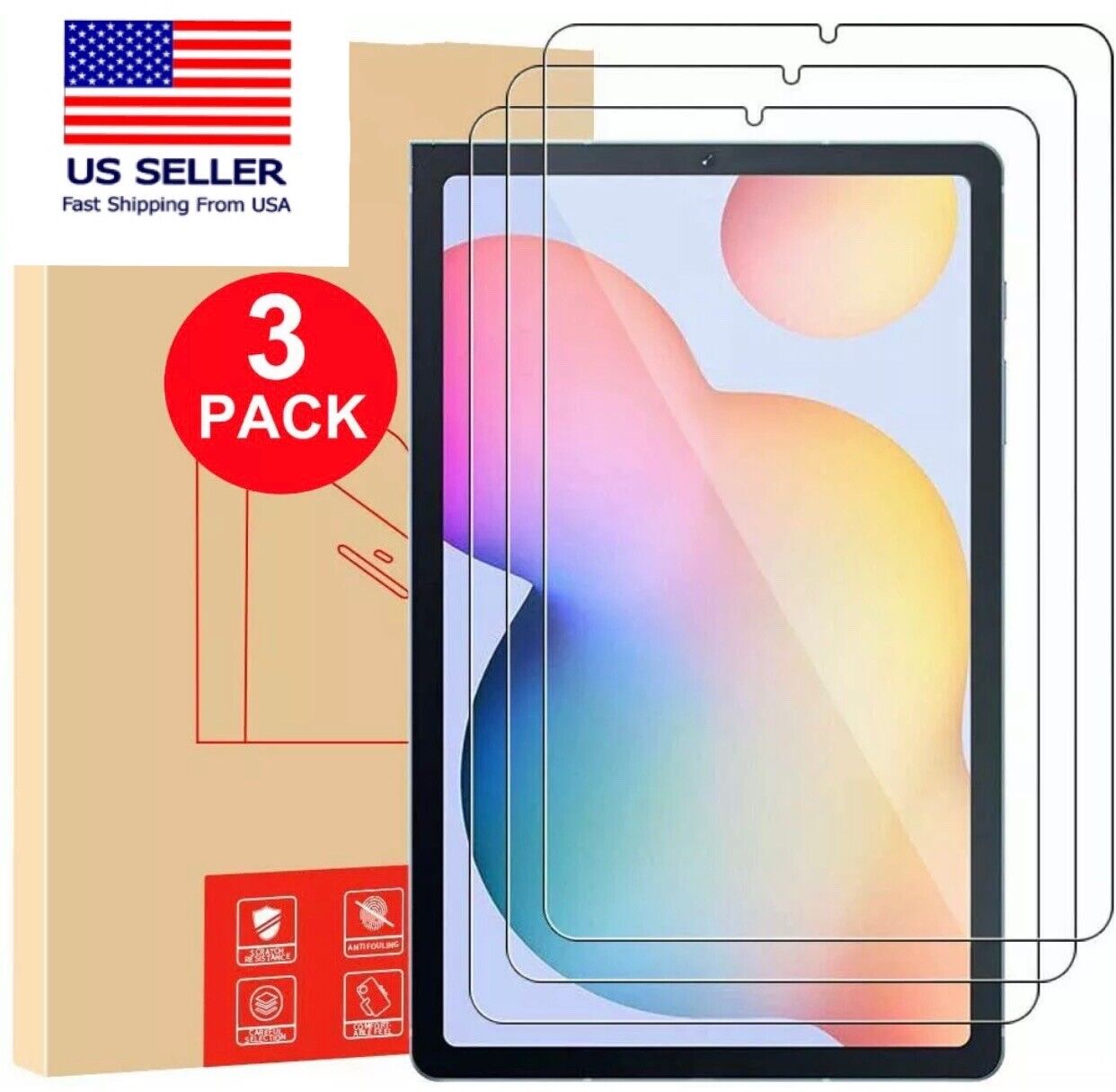 3Pack Tempered Glass Screen Protector For Samsung Galaxy Tab S6 Lite 10.4\
