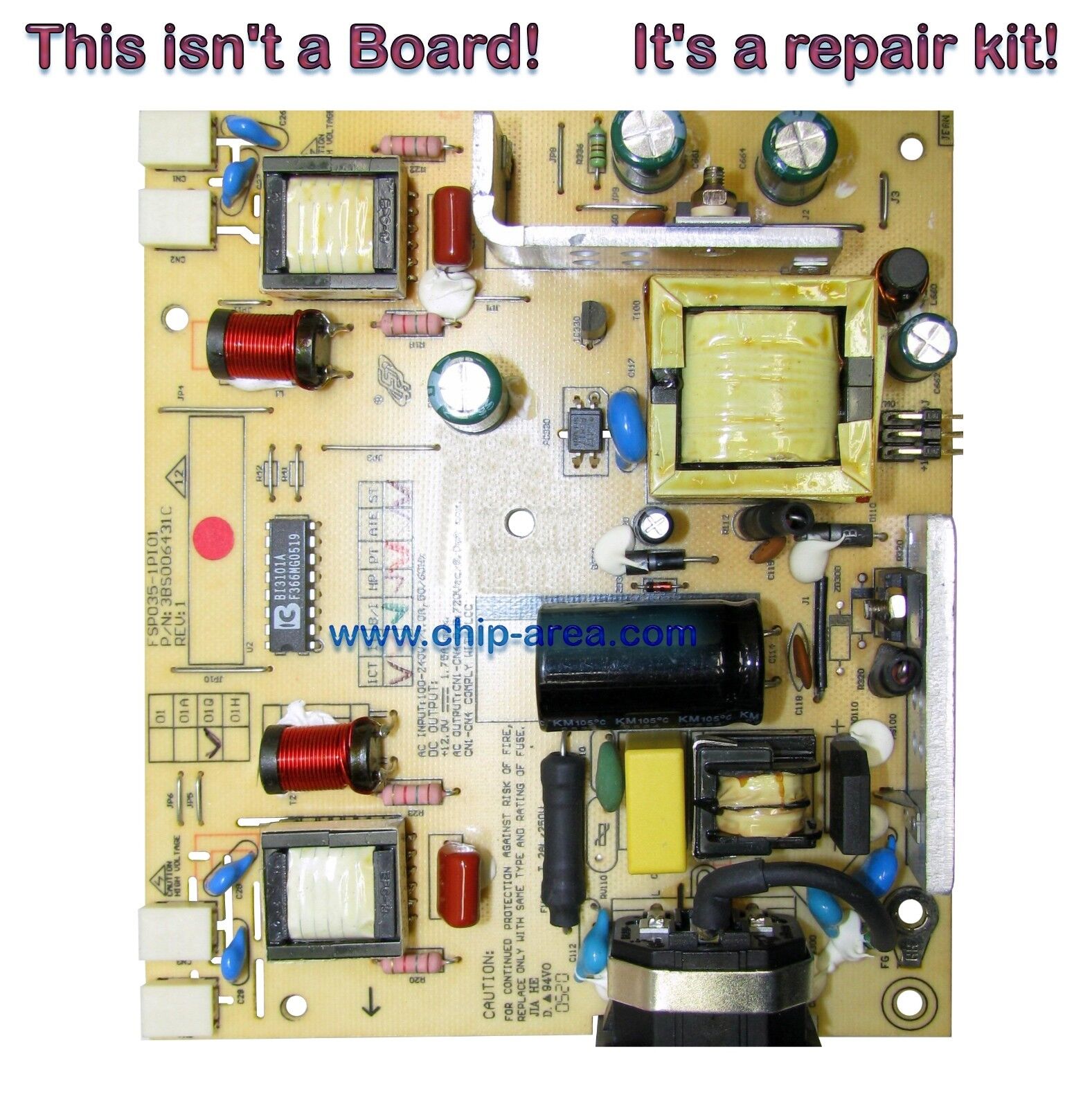 Repair Kit Capacitors Acer AL1914bm LCD Power Supply FSP035-1PI01 Rev:1