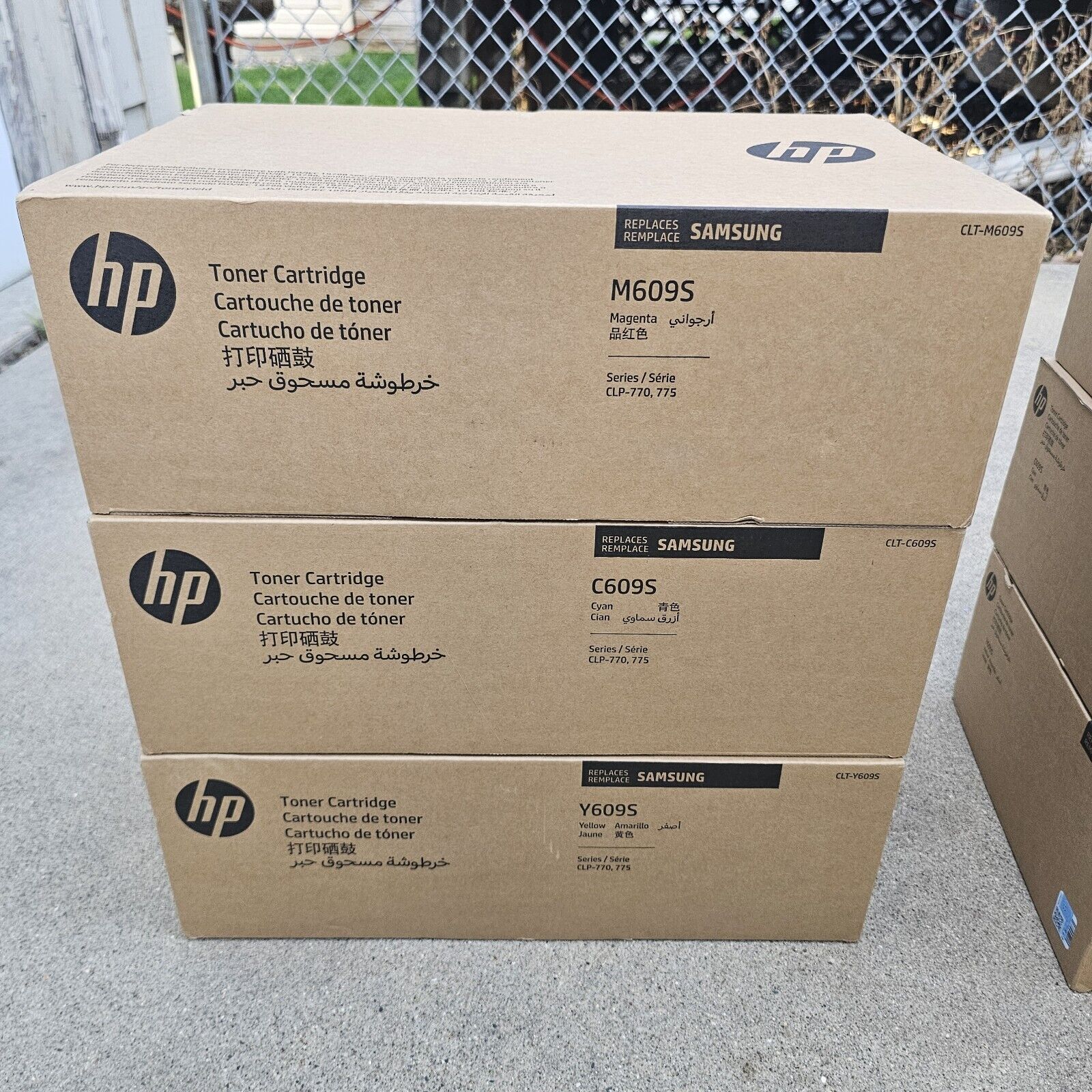 Lot of 3 - HP/Samsung C609S M609S Y609S M,C Y,  Toner  Sealed  boxes New Sealed