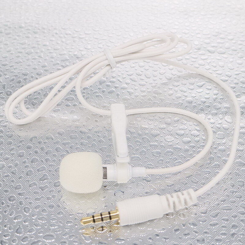 3.5mm Jack White External Clip-On Lapel Microphone Mic for iPhone iPad Samsung