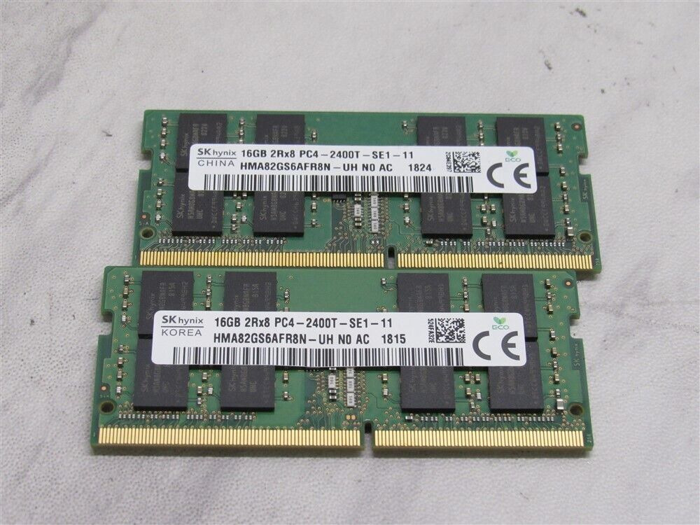 32GB Kit 2 x 16GB PC4-2400t DDR4 2Rx8 Laptop Memory SK HYNIX