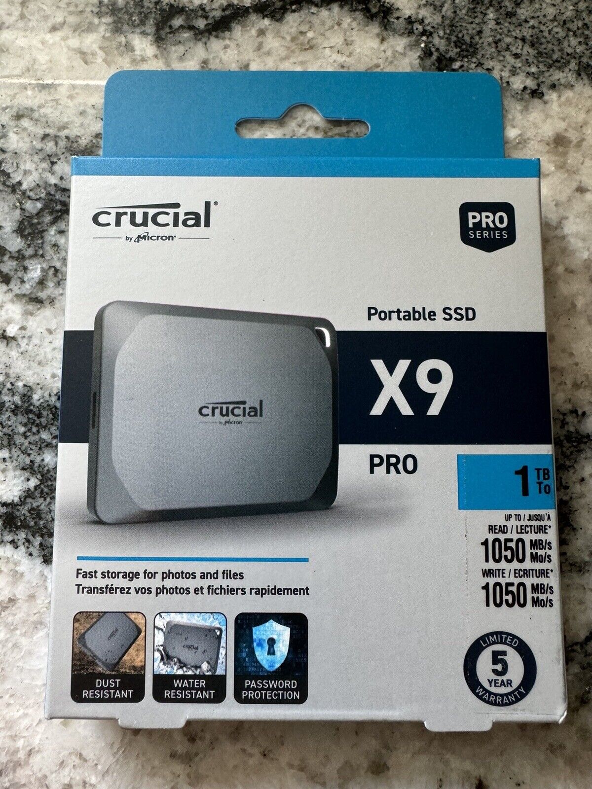 Crucial - X9 Pro 1TB External USB-C SSD - Space Gray