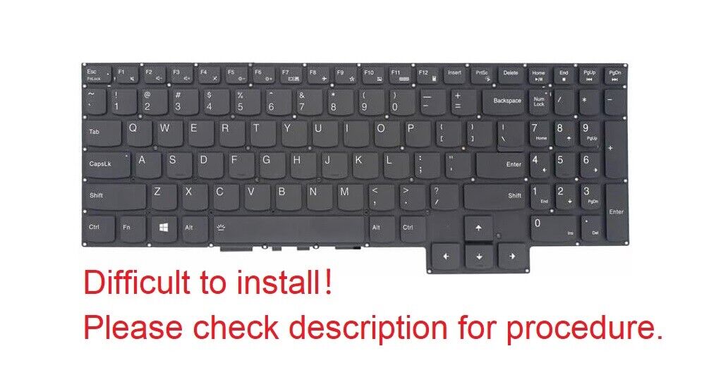 Original US White Backlit Keyboard for Lenovo Legion 5-15IMH05H Not fit RGB KB