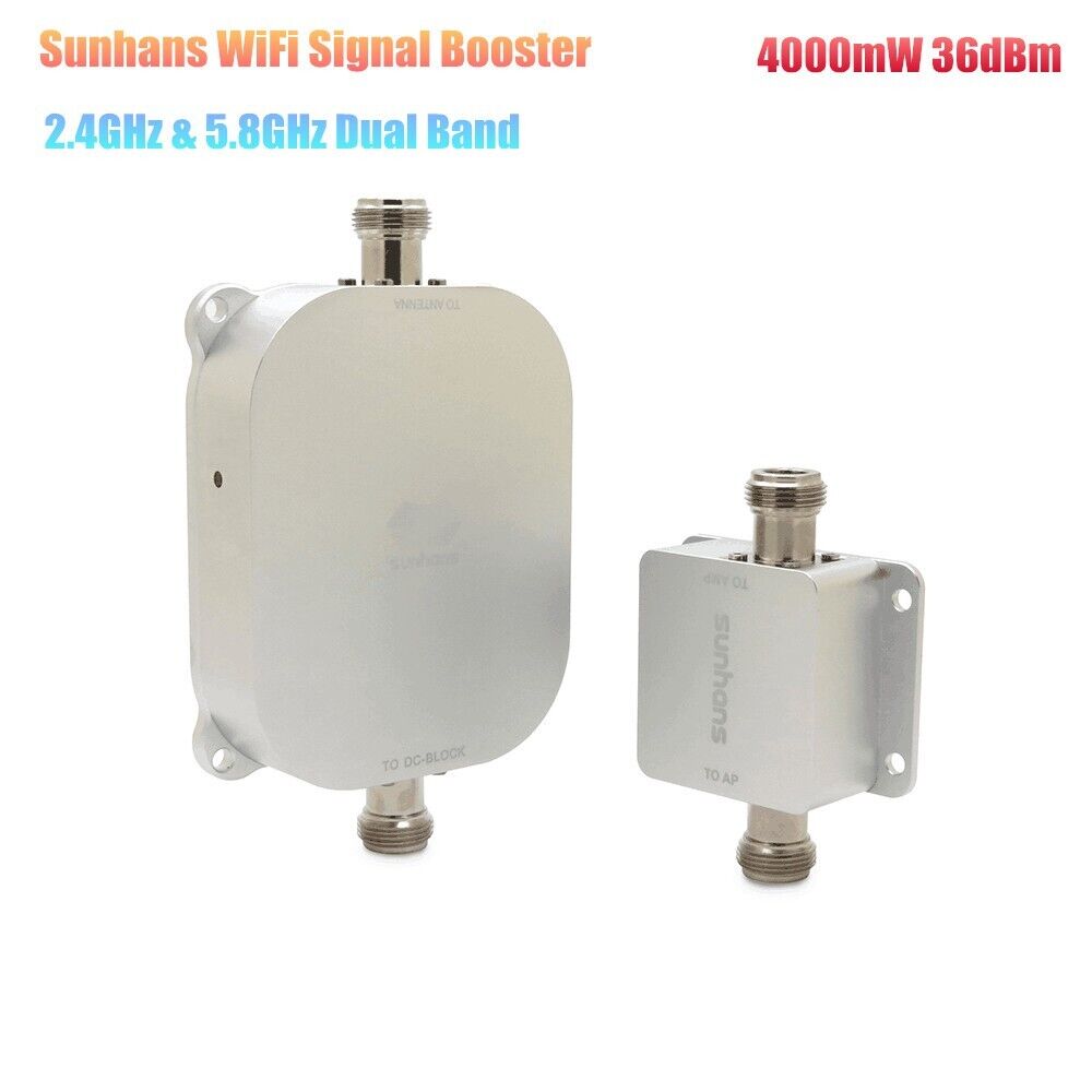 Sunhans WiFi Signal Booster 2.4G&5.8GHz 4000mW 36dBm Dual Band Outdoor Amplifier