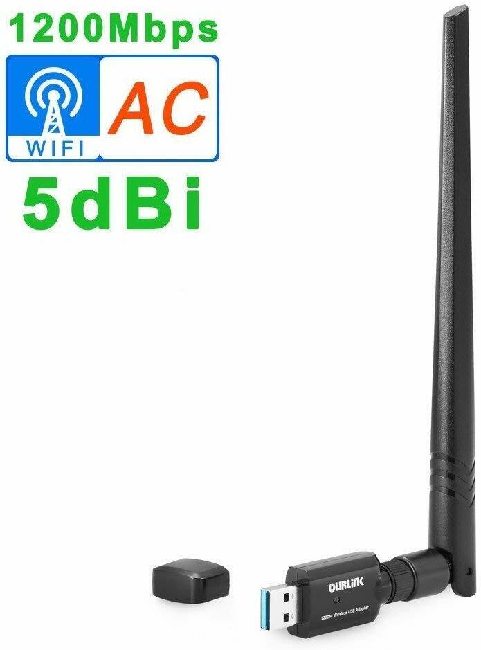 Mini AC600 Dual Band 2.4/5Ghz WiFi Wireless N USB Adapter Dongle 802.11ac/b/g/n
