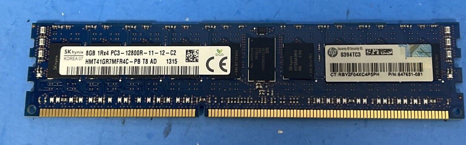 64GB (8x8GB) HYNIX HMT41GR7MFR4C-PB Hynix 8GB DDR3 SDRAM PC3-12800R Memory Ram