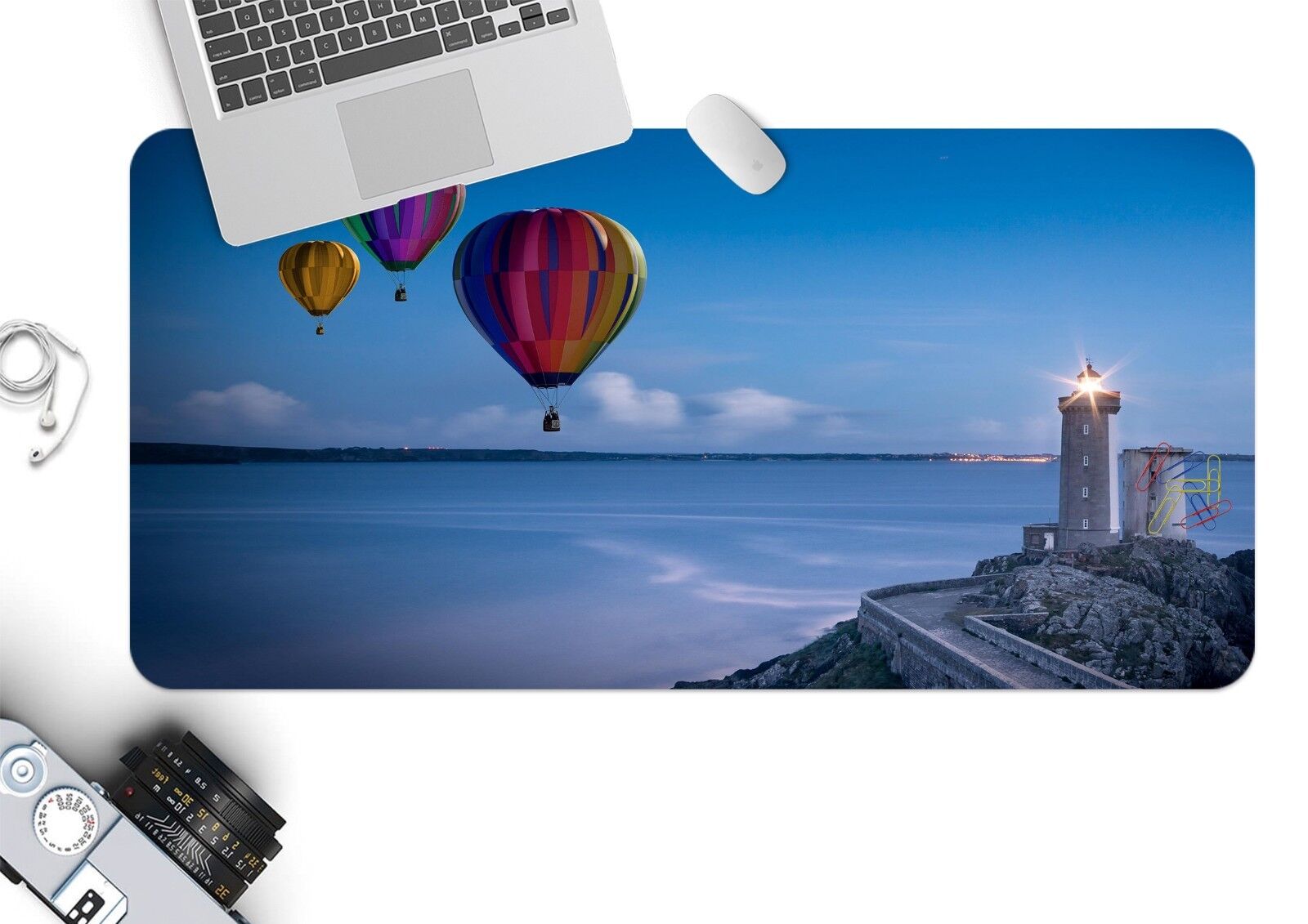 3D Lighthouse Balloons 10 Non-slip Office Desk Mouse Mat Large Keyboard Pad Game