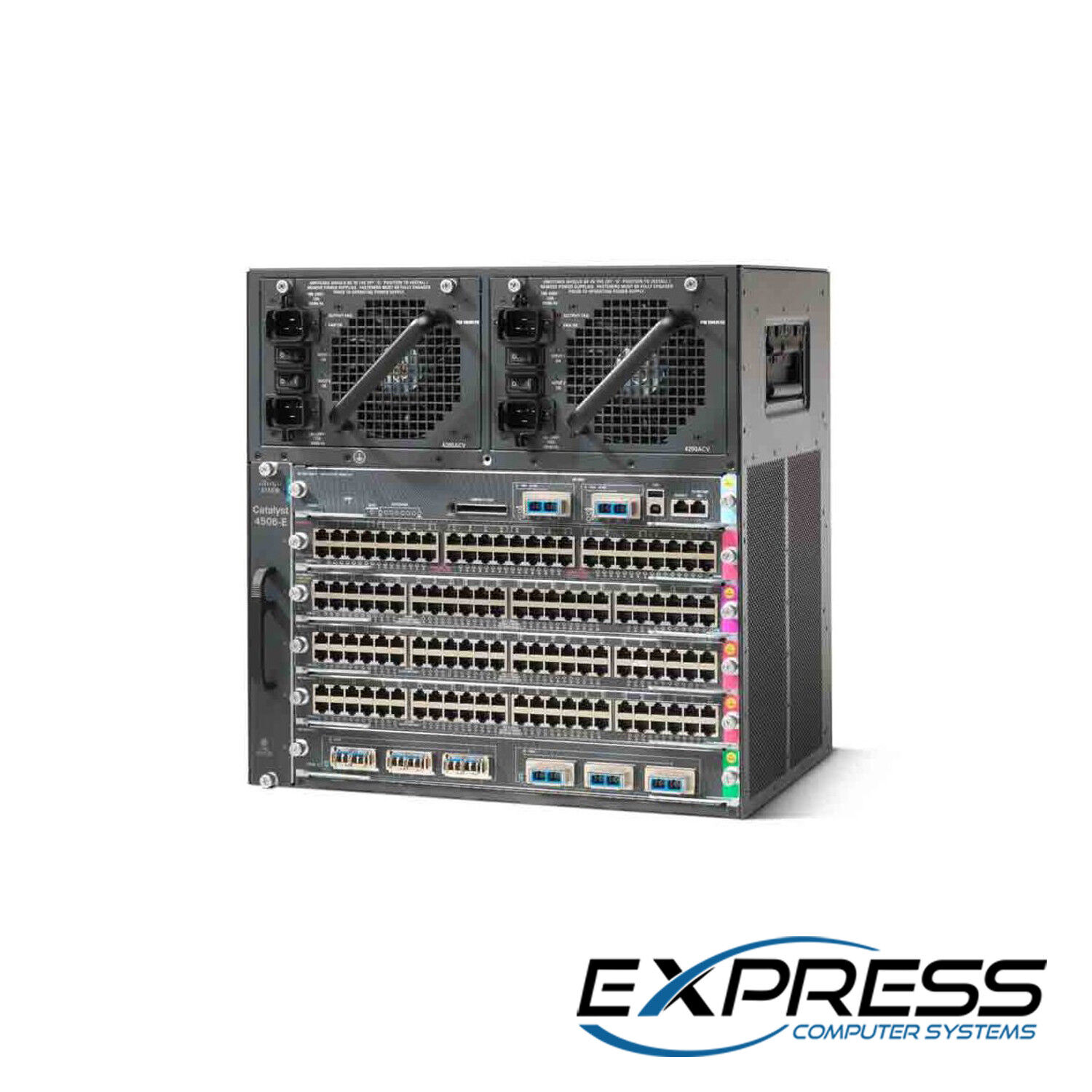 Cisco WS-C4506-E | 2x X45-SUP8-E | 4x X4748-RJ45V+E | Dual 6000W