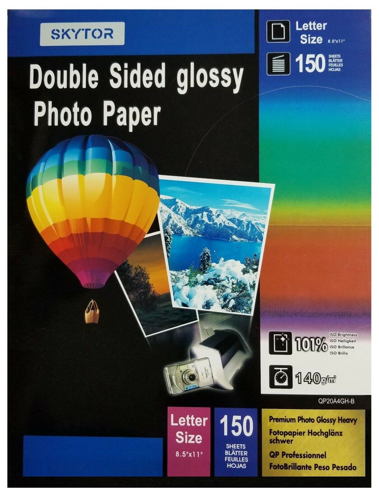 150 Sheets Glossy Inkjet Photo Paper Double Sided Brochure 140gsm