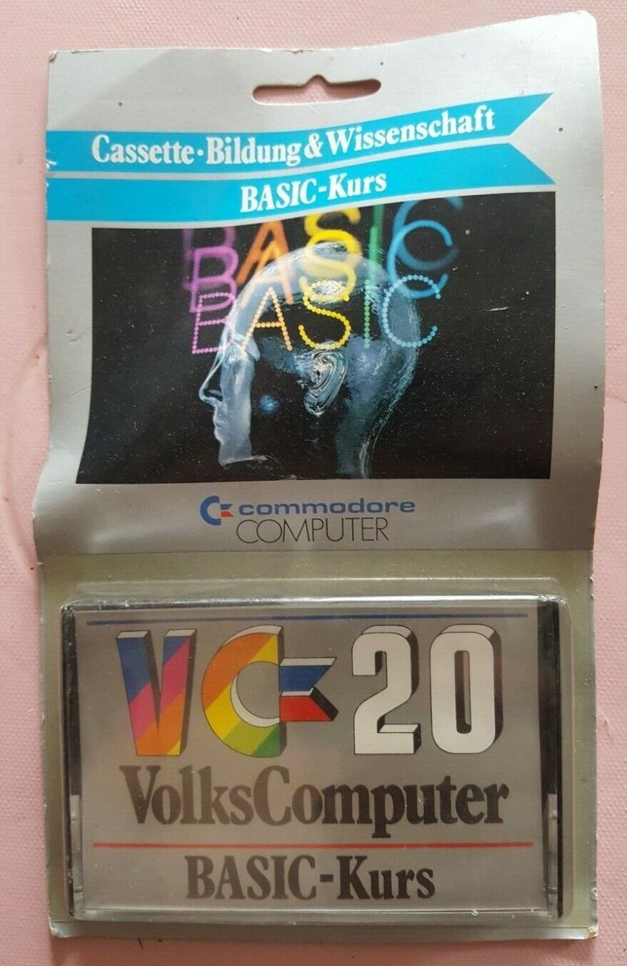 Vintage GERMAN Commodore VC 20 (VIC 20) BASIC Cassette MIP