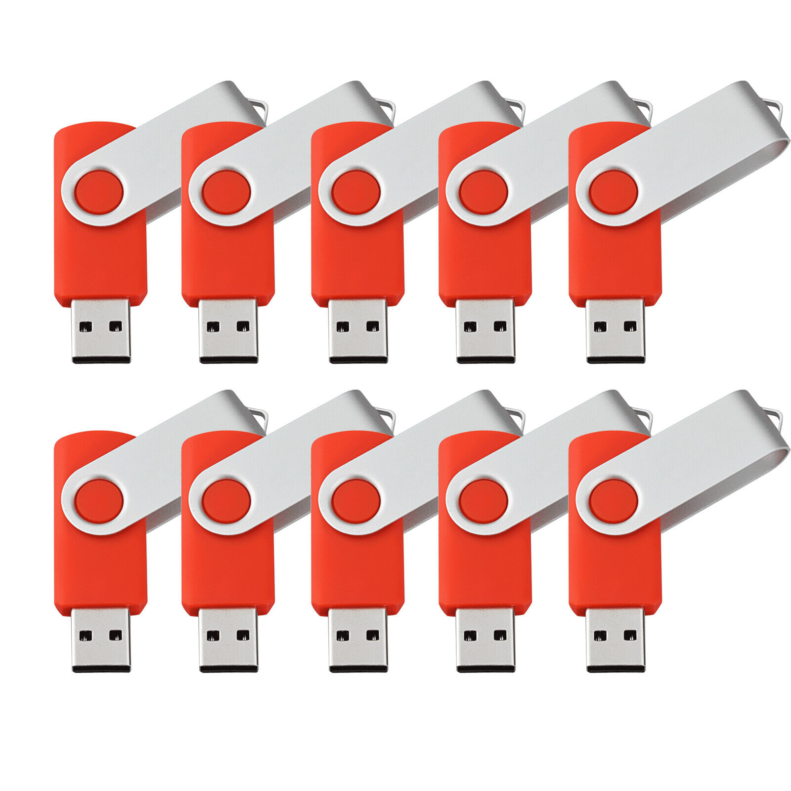 100 Pack 16GB Rotating Storage Flash Drive Memory USB 2.0 U Disk Red High Speed