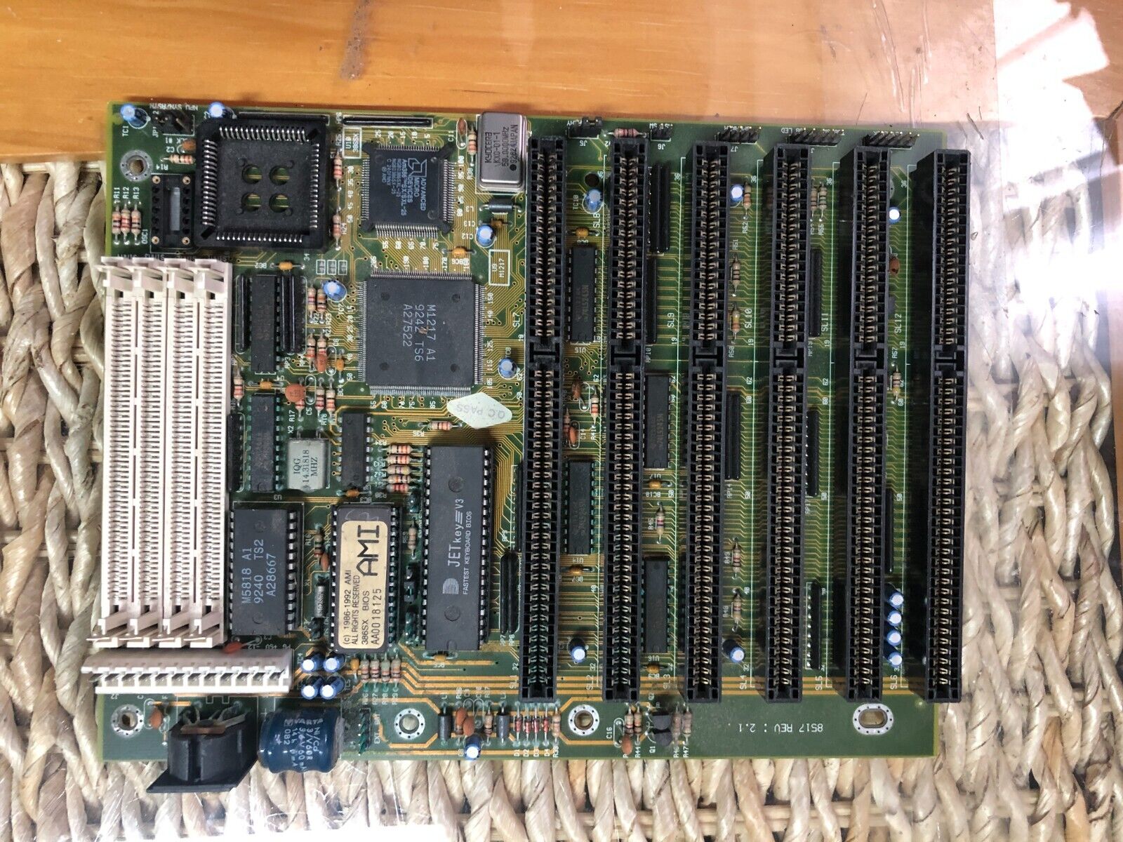 1x 386 motherboard 8517 REV 2.1  - AMD386 SX/SXL 25