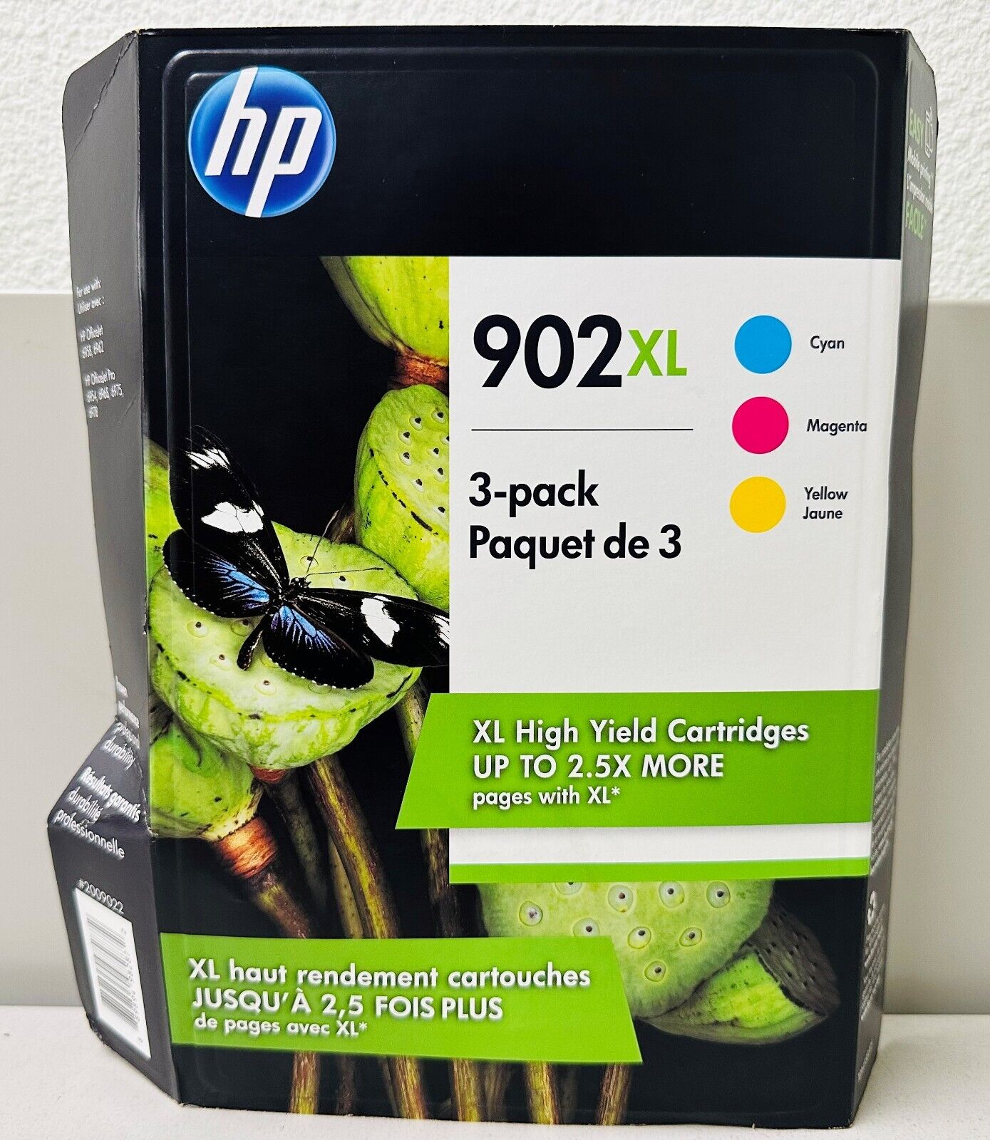 New Genuine HP 902XL Color 3PK Ink Cartridges Box OfficeJet Pro 6954 6968