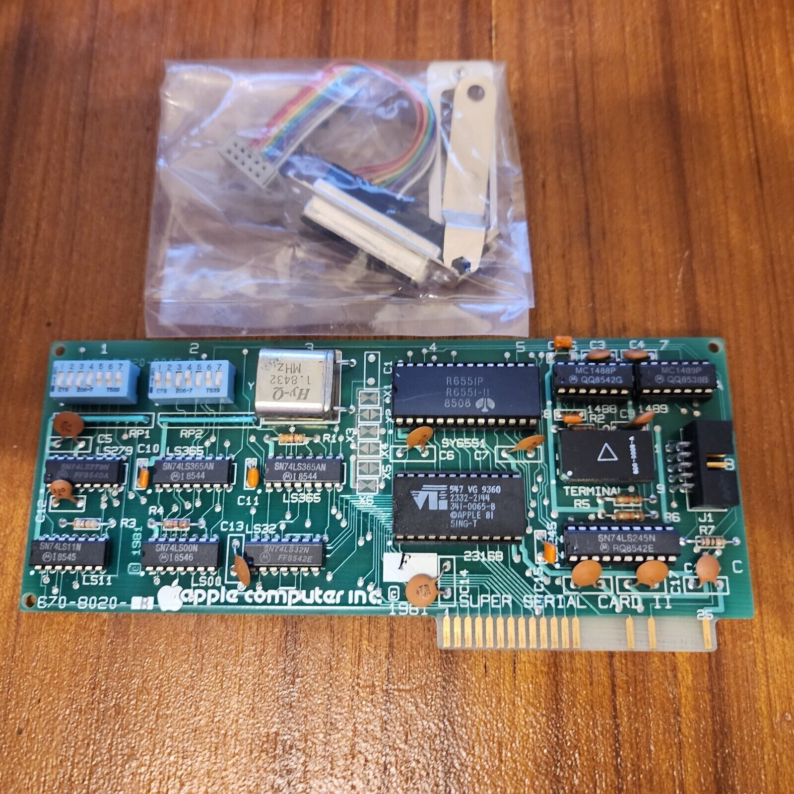Apple II Super Serial Card II 670-8020 with DB25 Female connector