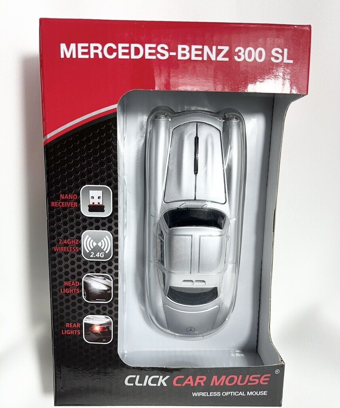 Mercedes Benz 300SL Silver Click Car Mouse Wireless NEW