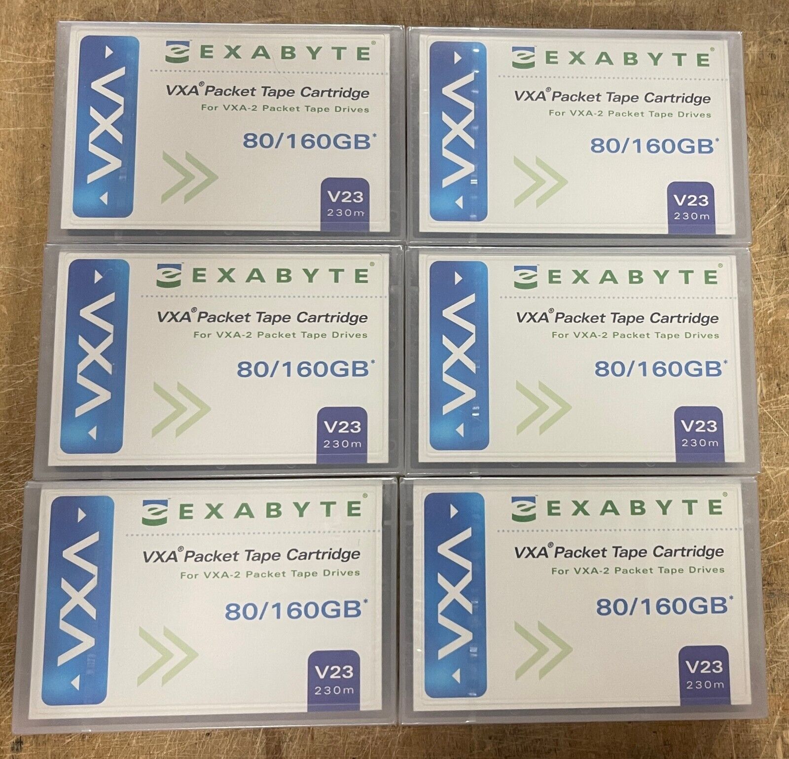 Exabyte VXA-2 Packet Tape Cartridge 80 / 160GB X23 SET OF SIX NEW OL D STOCK