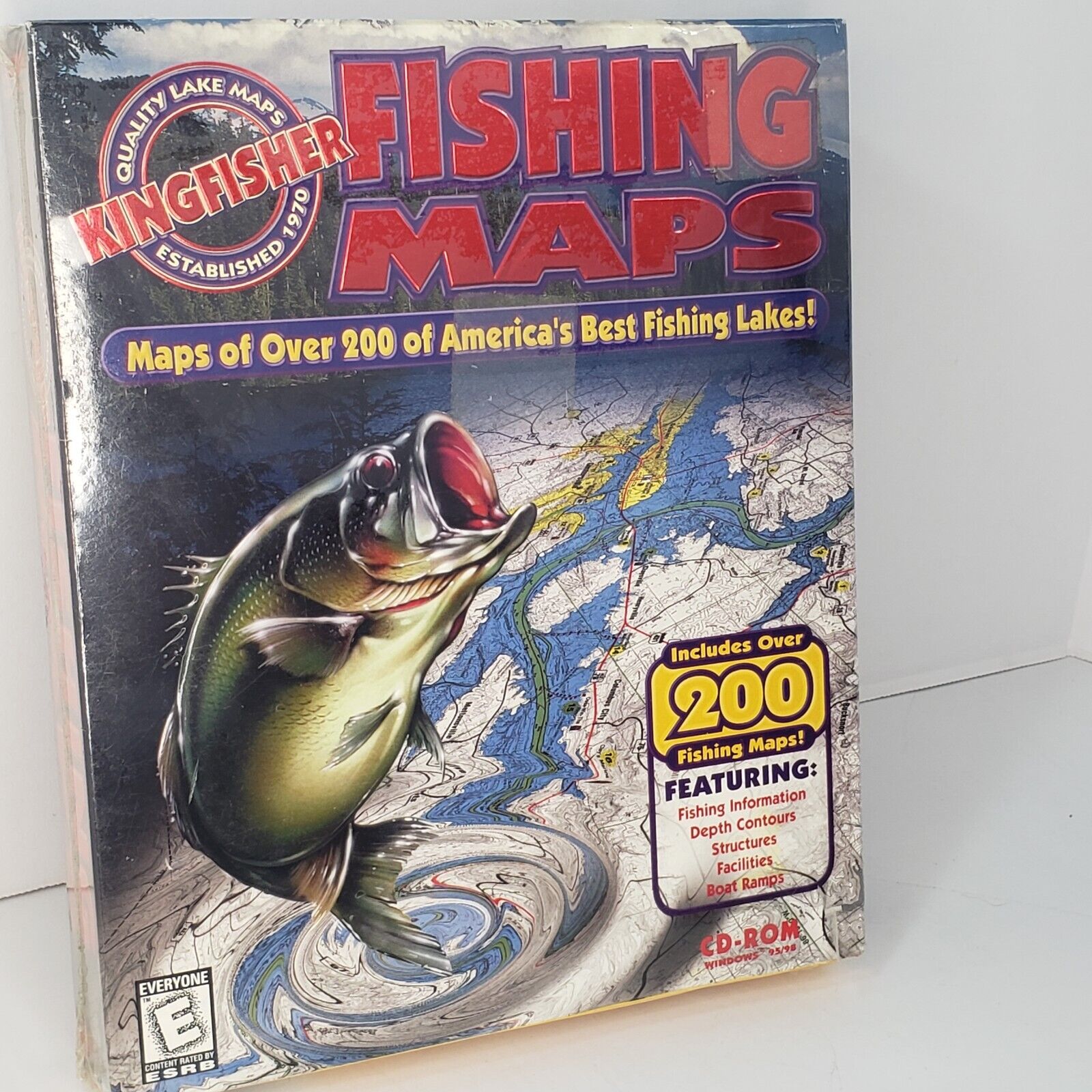 Vintage Kingfisher Fishing Maps CD ROM PC Sealed Windows 95 98 Computer Valusoft