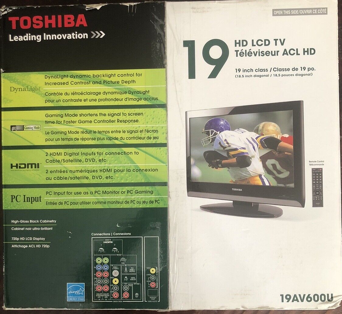 Retro Gaming  Monitor Toshiba 19AV600U Monitor 720P With Dolby Speakers