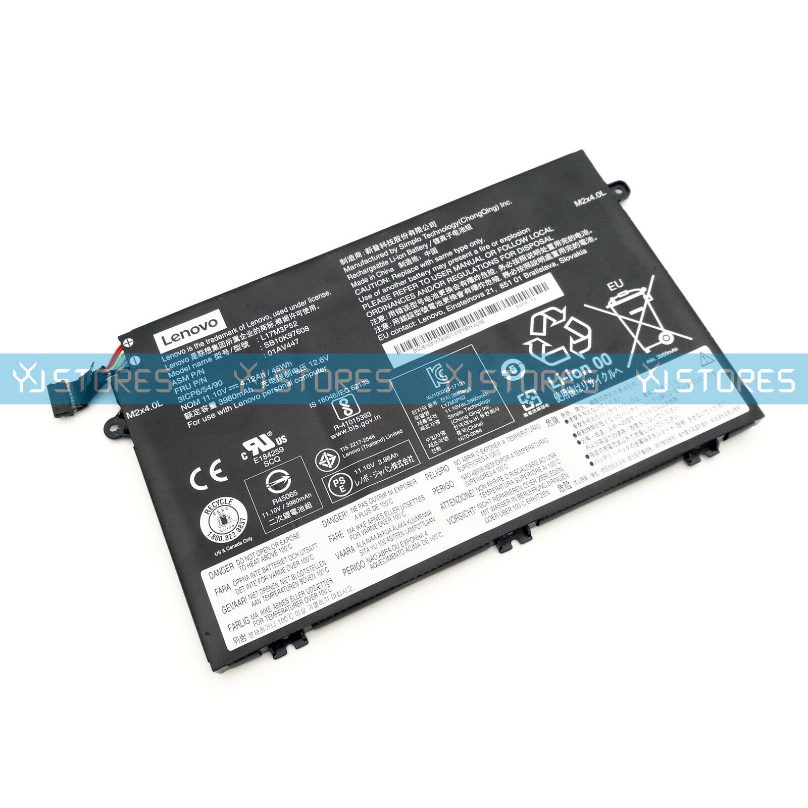 Genuine L17L3P51 L17C3P51 01AV448 OEM Battery for Lenovo ThinkPad E480 E490 E580