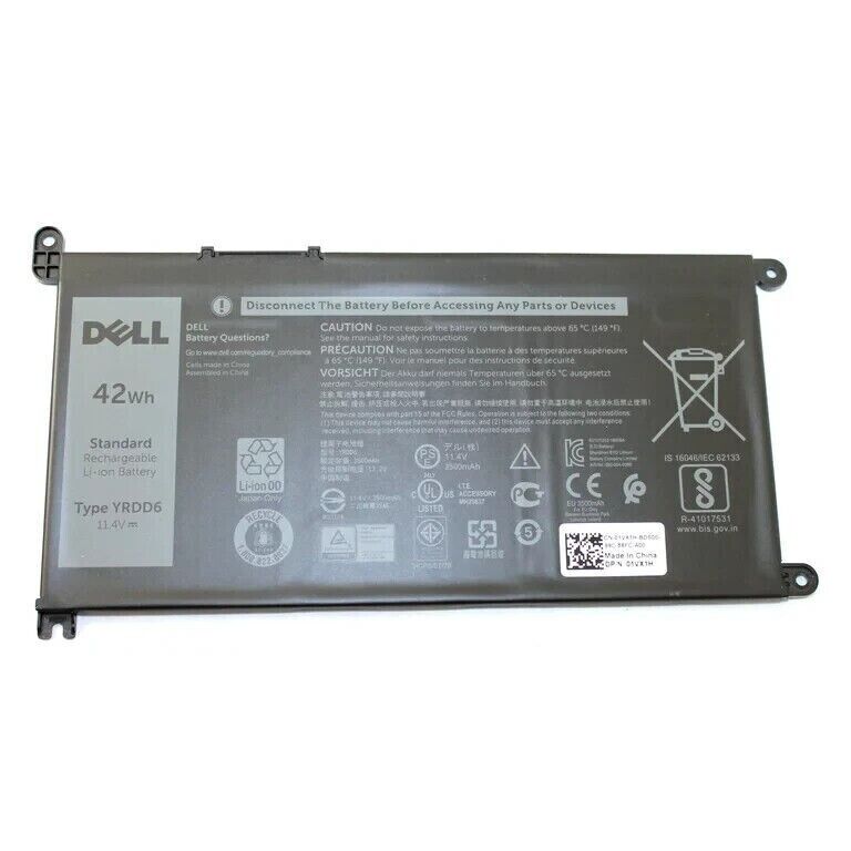 NEW Geniune 42Wh, 11.4V YRDD6 Dell Battery Dell Inspiron 1VX1H VM732 FDRHM
