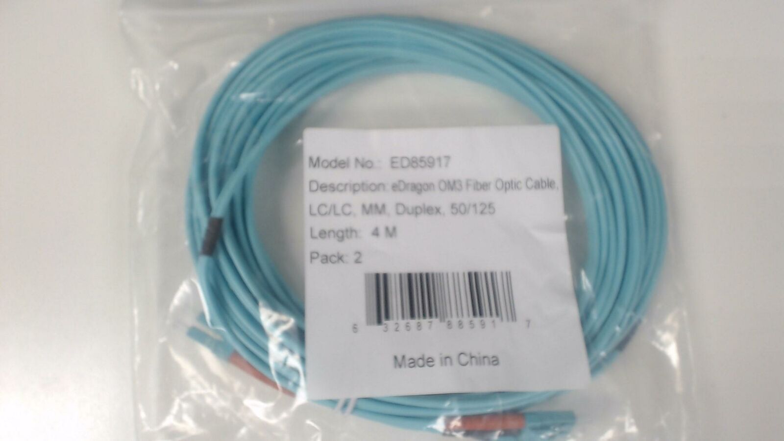 Pack of 2: 4M LC / LC Multimode Duplex 50/125 Fiber Cables