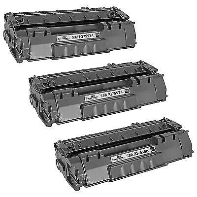 SPEEDYINKS 3PK Compatible Replacement HP 53A Q7553A Black Laser Toner Cartridge