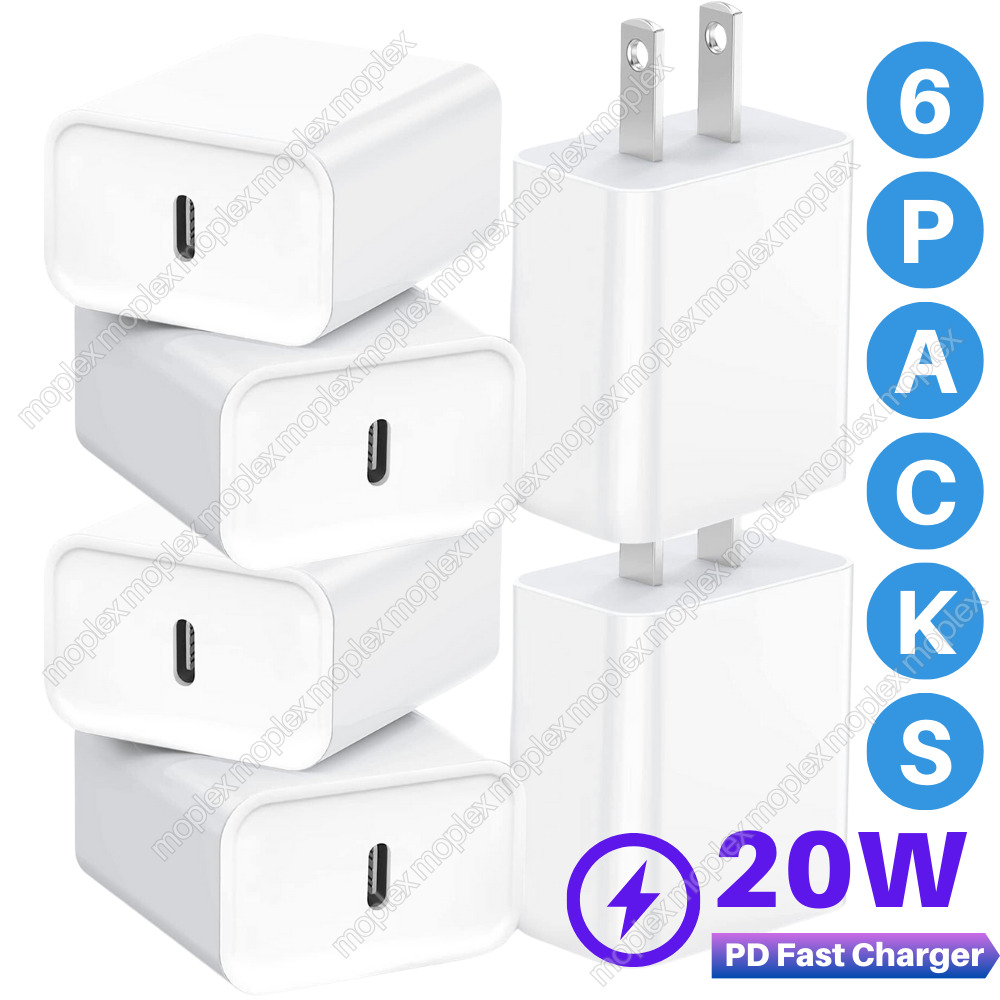 Lot 6X For iPhone 8 Samsung 20W Fast Charger Block USB Type C Wall Power Adapter