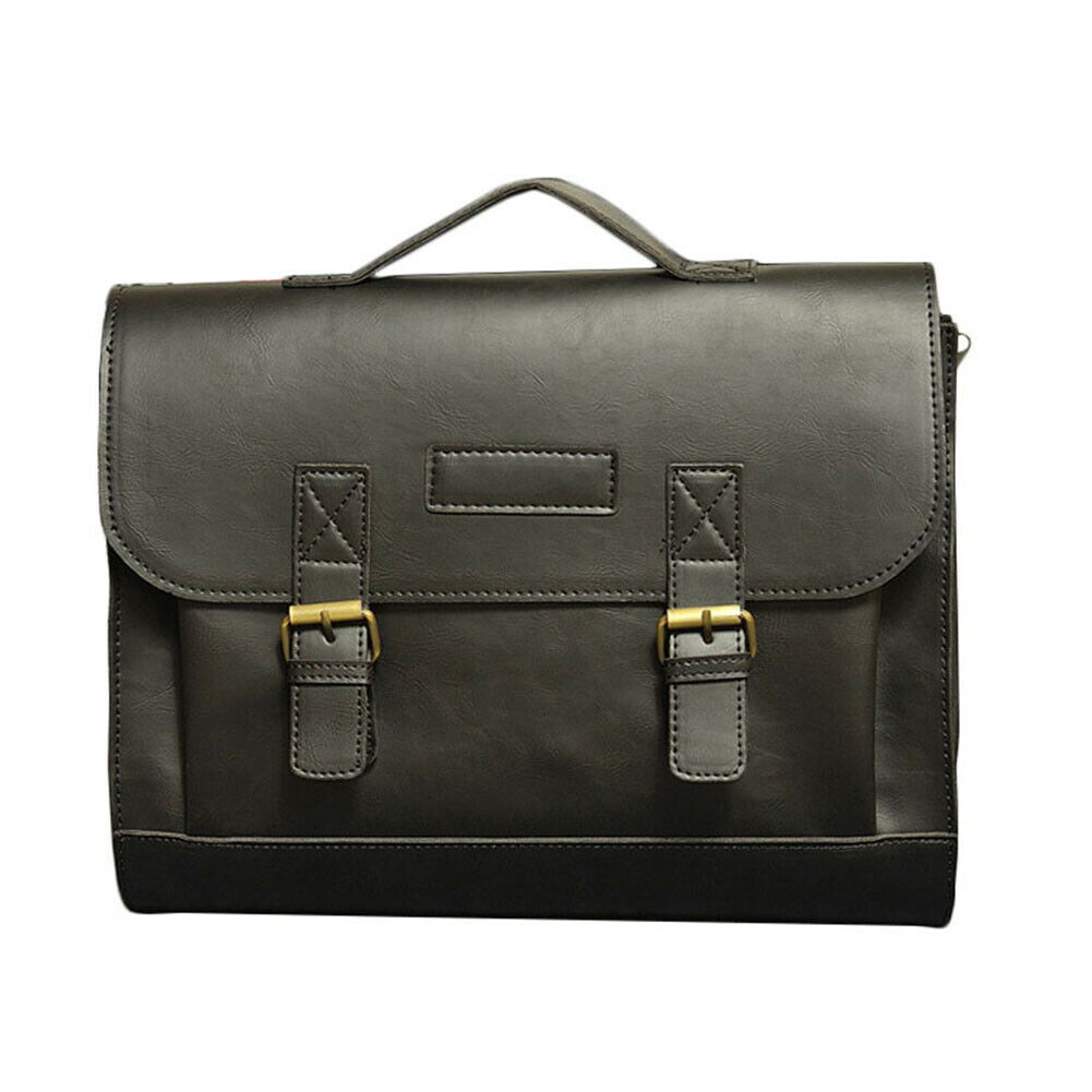 Men\'s Leather Messenger Shoulder Bags Business Work Briefcase Laptop Bag Handbag