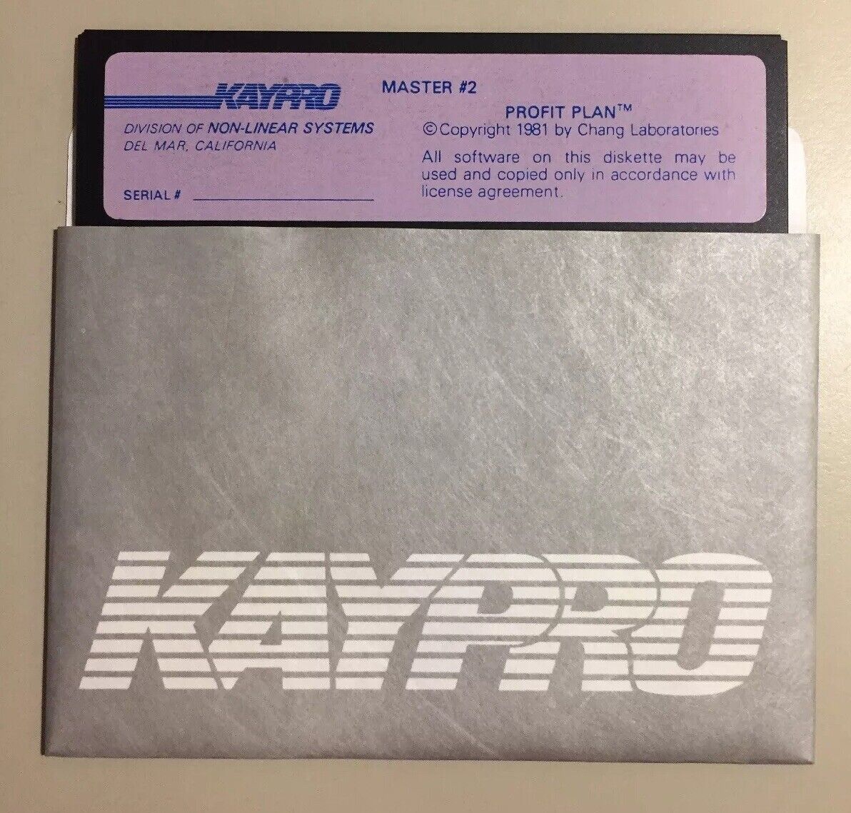 Vintage 1981 KAYPRO Profit Plan Software 5.25” Floppy Disk VHTF
