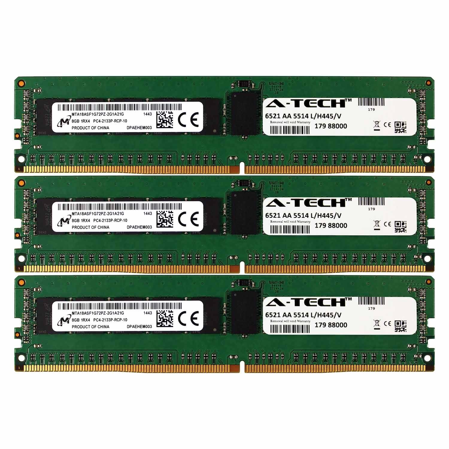 PC4-17000 Micron 24GB Kit 3x 8GB Dell PowerEdge R730xd R730 R630 T630 Memory RAM