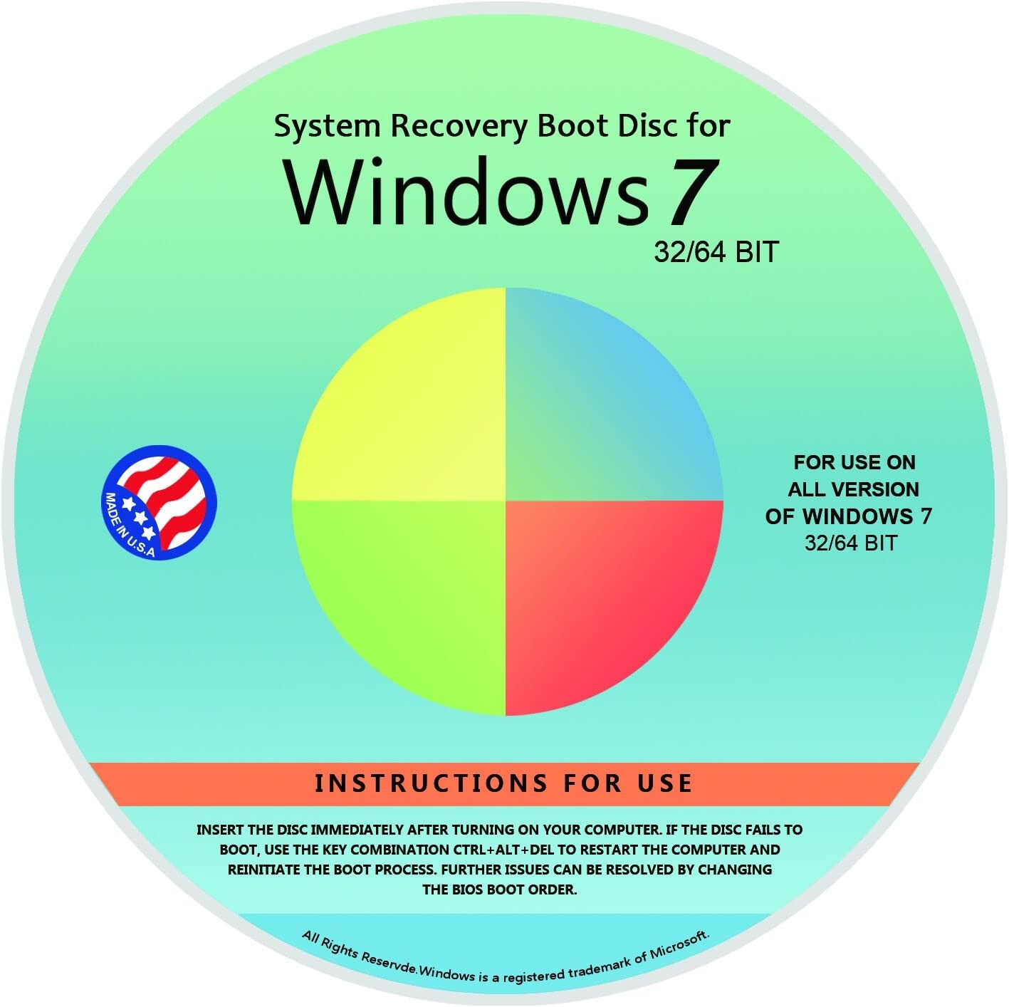 DVD For Windows 7 All Versions 32/64 bit Recover Restore Repair Boot Disc NEW