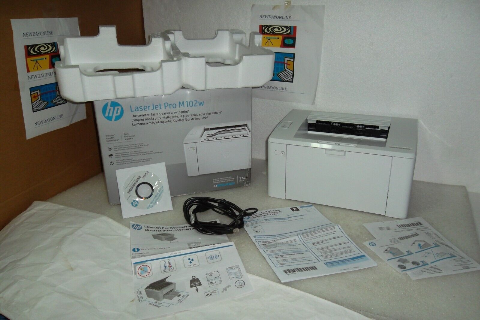 HP LaserJet Pro M102w Printer Wireless Compact USB Mono Page Count: Low G3Q35A