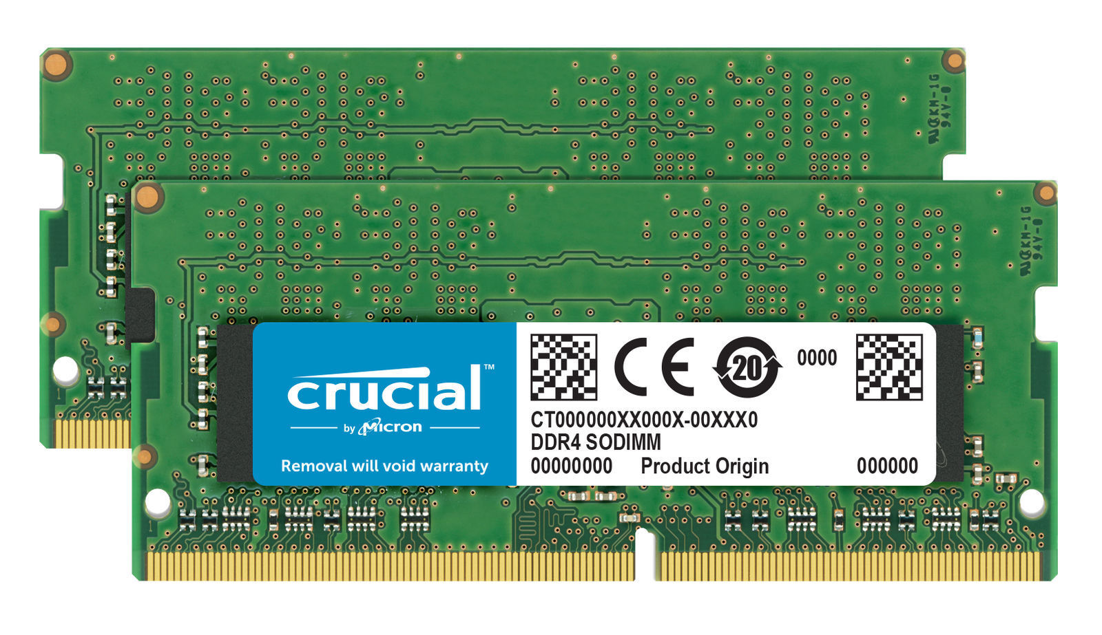 Crucial 64GB DDR4 KIT 2x 32GB 2666 MHz PC4-21300 SODIMM 260-Pin Laptop Memory